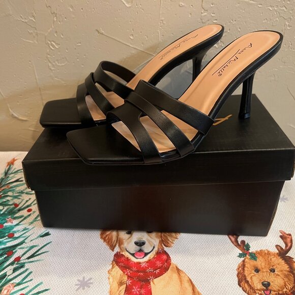 NEW Women's Anne Michelle Square Toe Cut Out Strap Heels - 6.5 - Picture 3 of 5